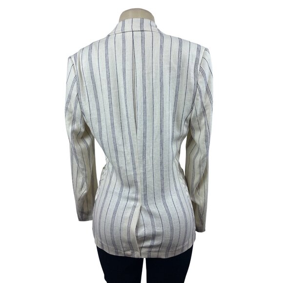 Chaps Women’s White Striped Notched Lapel Blazer Sz 12 - NWT - Picture 3 of 8